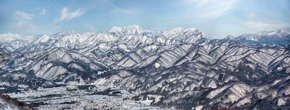 Hakuba Valley Panorama, Blue sky winter