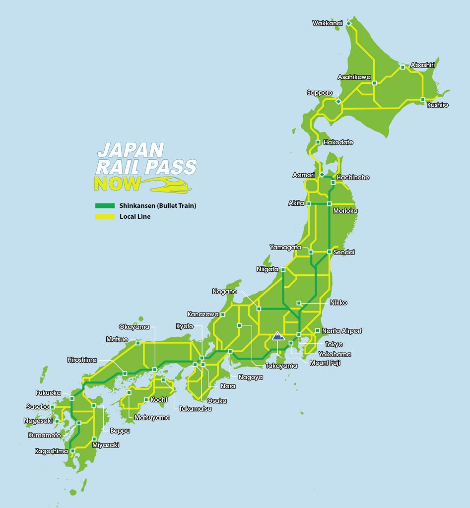 Japan Rail Pass Coverage Map 947x1024 