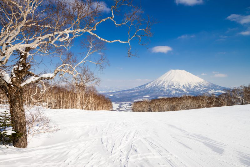 Mount Yotei, so called Fuji of Hokkaido, from Niseko ski resort, Hokkaido, Japan