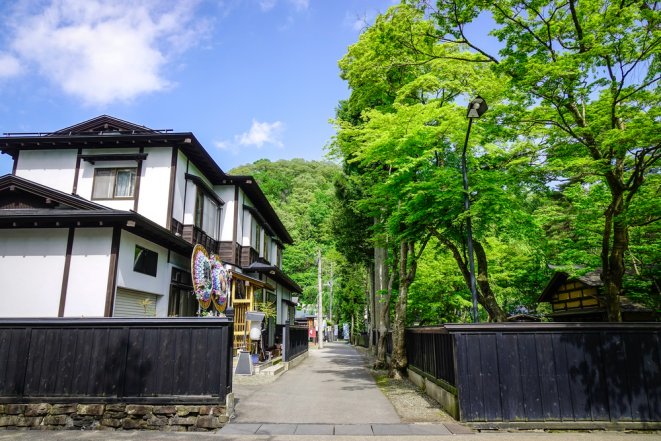 Kakunodate Samurai District in Akita, Japan. Kakunodate is a former castle town and samurai stronghold in Akita Prefecture