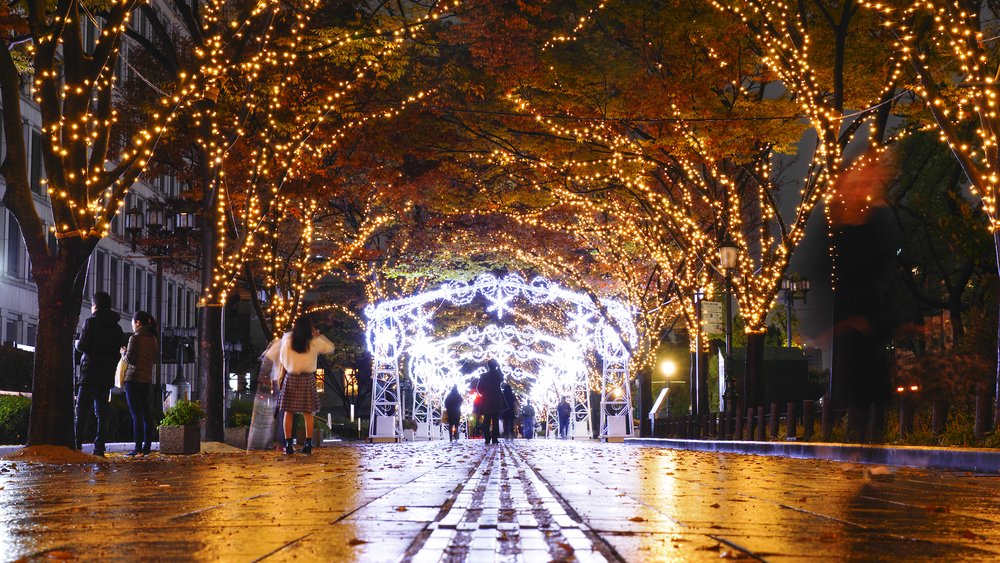 Christmas lights decoration in Osaka, Japan.