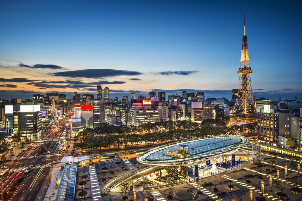 Nagoya, Japan city skyline with Nagoya Tower