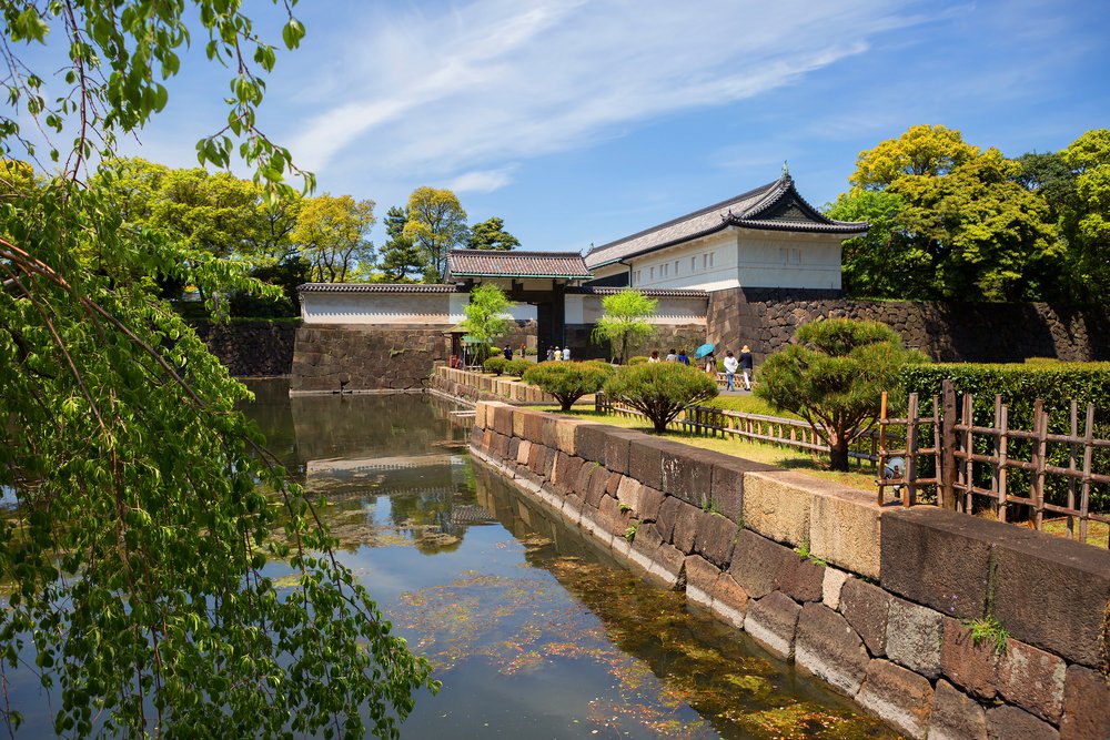 Tokyo. The entrance to The Park of the Imperial Palace. Eastern Park of the Imperial residence